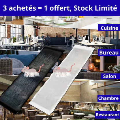Tapis piège à souris collante : 1m20 sur 28Cm ( 3 articles )