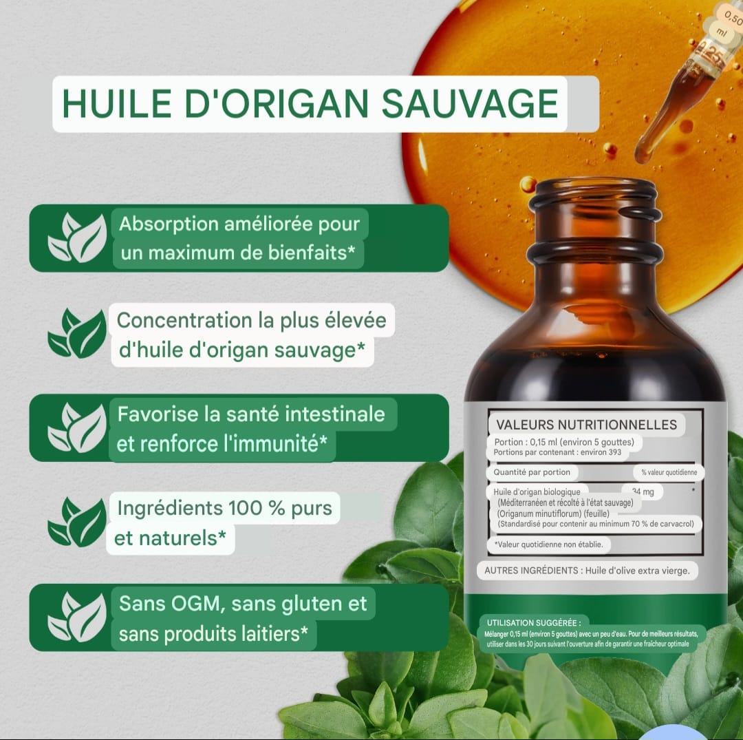LE BOUCLIER INTESTINAL ULTIME : HUILE D'ORIGAN SAUVAGE PUISSANTE